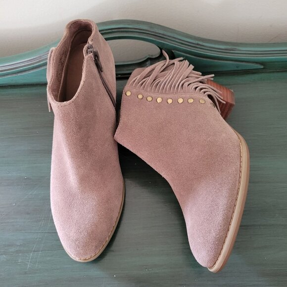 Vionic Shoes - Vionic 6.5 Tan Suede Leather Booties FAROS Ankle Boots Western
